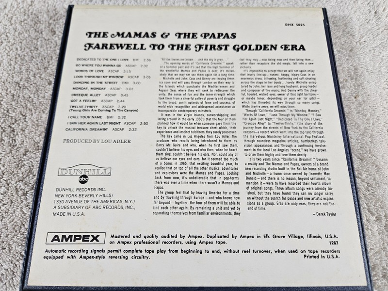 The Mamas & The Papas- Farewell To The First Golden Era Reel-To-Reel Tape gallery