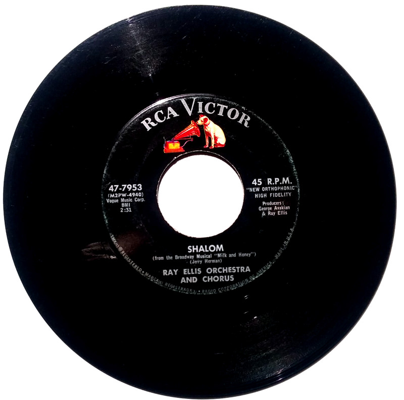 RAY ELLIS ORCHESTRA AND CHORUS - Portofino/Shalom- Vinyl 45rpm 47-7953 gallery