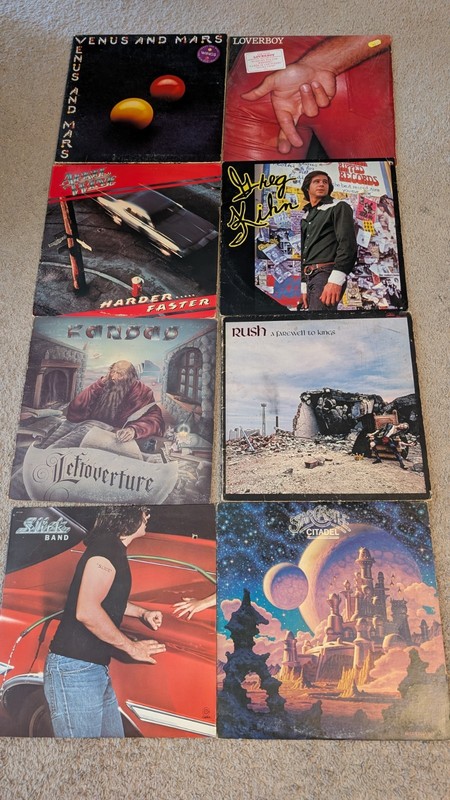 8 Classic Rock Vinyl Wings Kansas Star Castle Slick Rush April Wine Kihn More