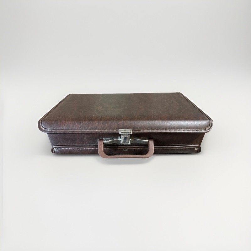 Vintage 1970s Brown Cassette Carrying Case- Holds 24 Tapes (w/ TAPES INCLUDED!!)