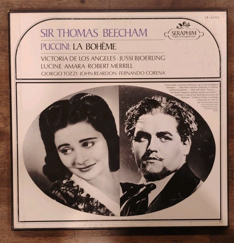 PUCCINI LA BOHEME Sir Thomas Beecham 1952 IB-6000 2 LP Records Box with Booklet