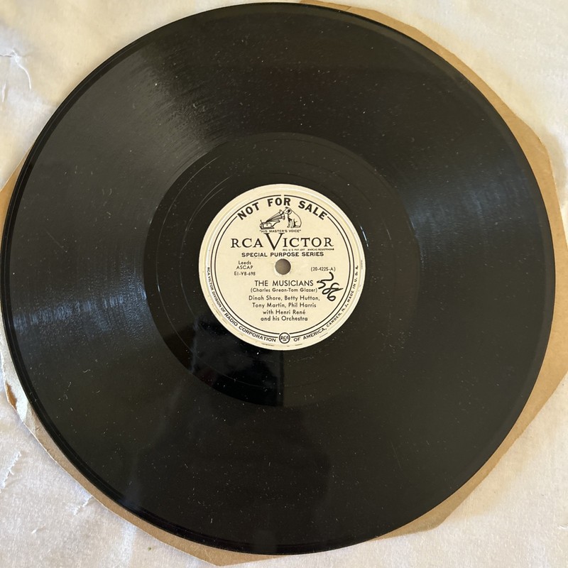 DJ PROMO Special Purpose RCA 20-4225-“THE MUSICIANS “ Betty Hutton, Dinah Shore