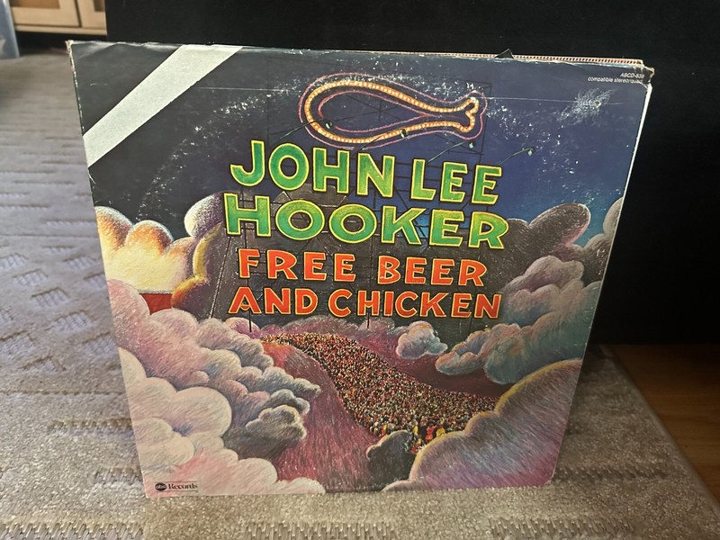 John Lee Hooker Free Beer and Chicken vinyl LP VG+ 1974 ABC QUAD/STEREO