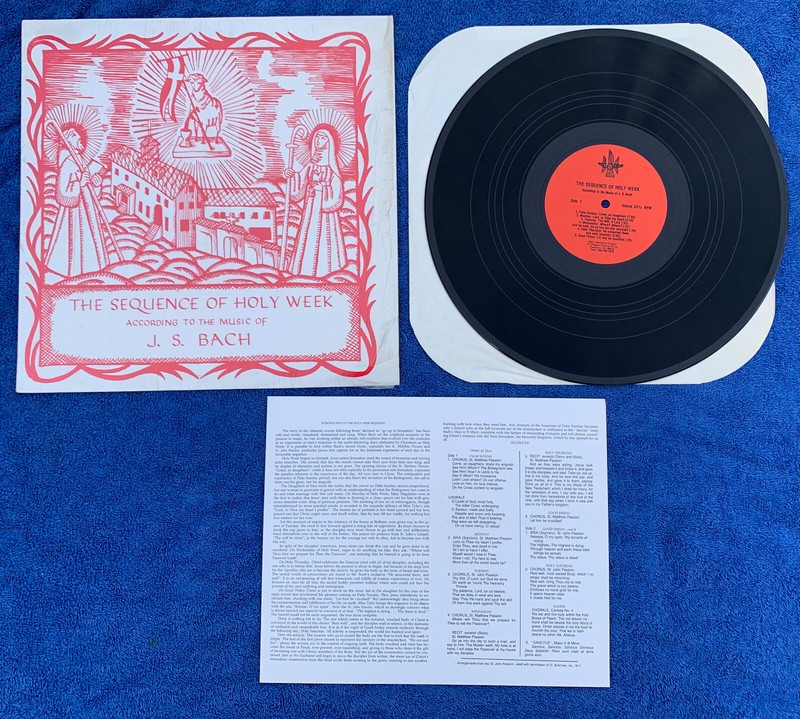 The Sequence Of Holy Week According to JS Bach – Vinyl LP – NM/Mint! Easter Week