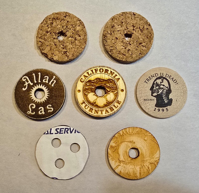 45 RPM Spindle Adapter Lot of 8 – Wood Cork Allah-Las Crushface (Lot 35)