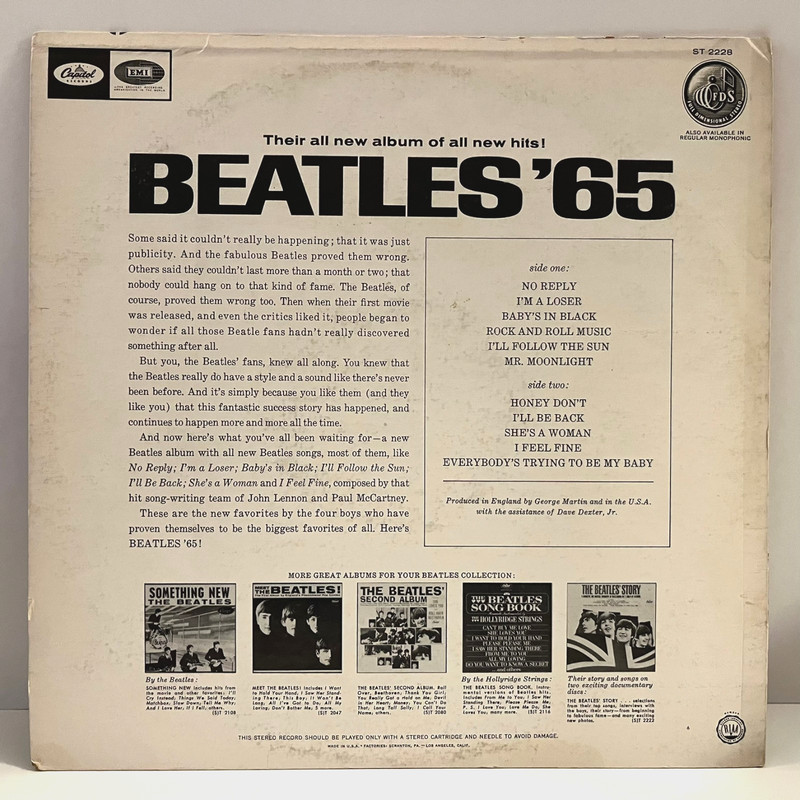 THE BEATLES - Beatles '65 (1965 LA Pressing) - 12" Vinyl Record LP - VG gallery
