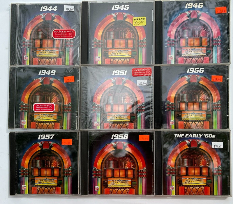 9 CD LOT YOUR HIT PARADE TIME LIFE SEALED 1944 45 46 49 51 56 57 58 EARLY 50s.