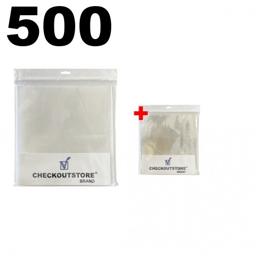 500 Clear Plastic CPP & 500 OPP 12″ LP Vinyl Record Album Covers Outer Sleeves