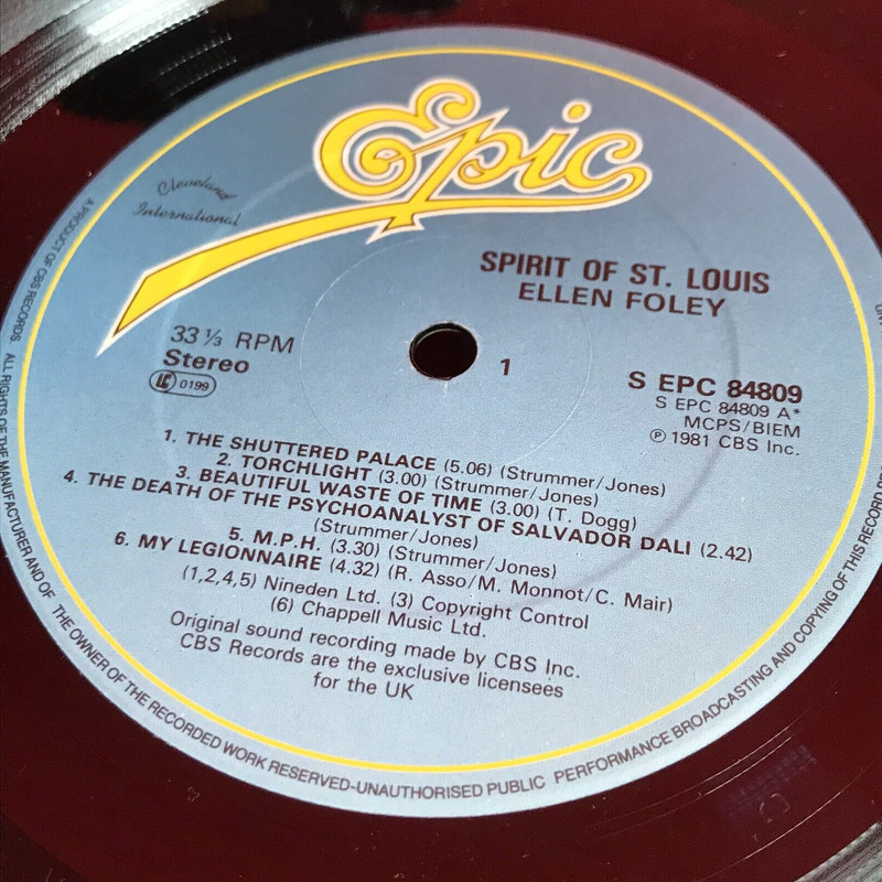 ELLEN FOLEY Spirit Of St Louis 1981 UK vinyl LP + INSERT Joe Strummer Mick Jones gallery