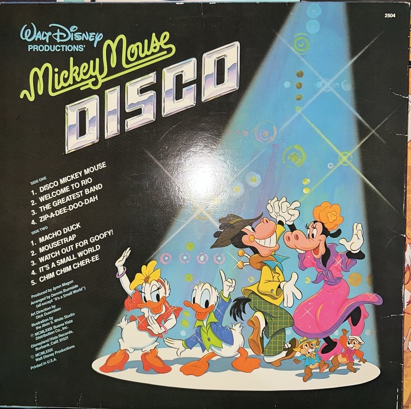 Walt Disney Mickey Mouse Disco Children's Record 1979 Vinyl LP Disneyland #2504 gallery