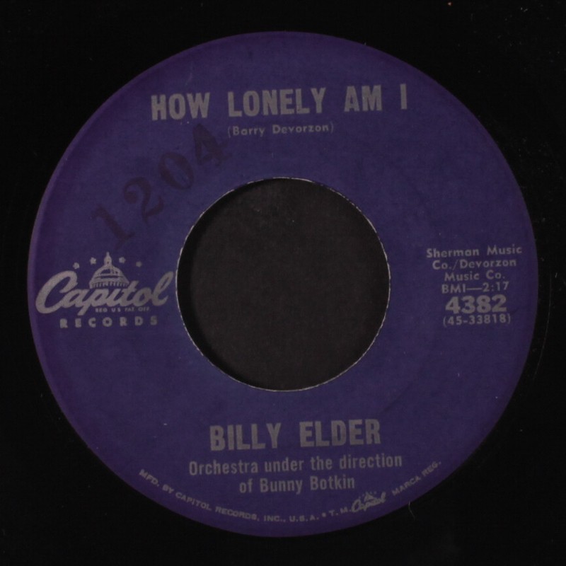 BILLY ELDER: high school days / how lonely am i CAPITOL 7″ Single 45 RPM