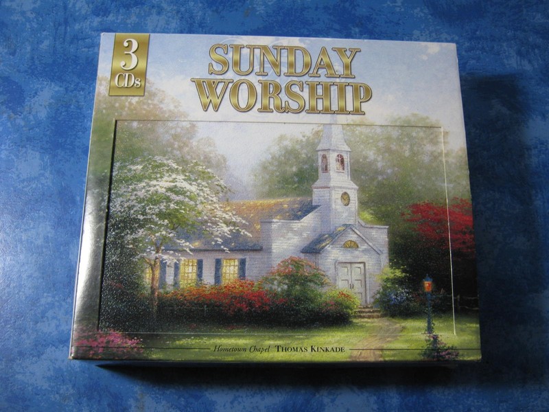 SUNDAY WORSHIP 3 CDs Contemporary, Traditional, Classic 2004 THOMAS KINKADE XLNT