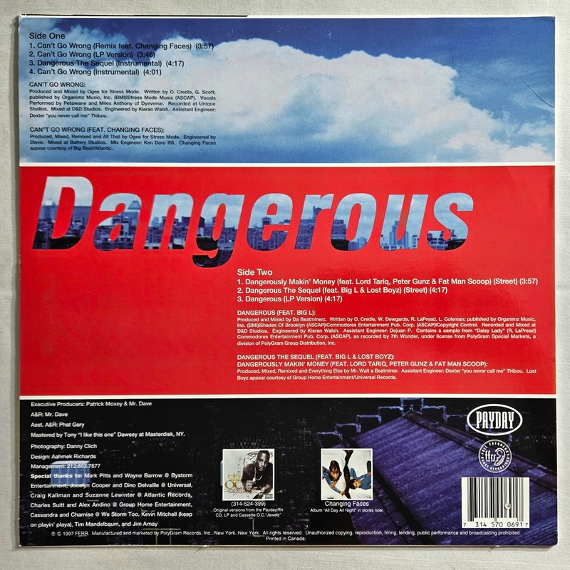 1997 - O.C. - CAN'T GO WRONG / DANGEROUS REMIXES - ORIGINAL - BIG L - LOST BOYZ gallery