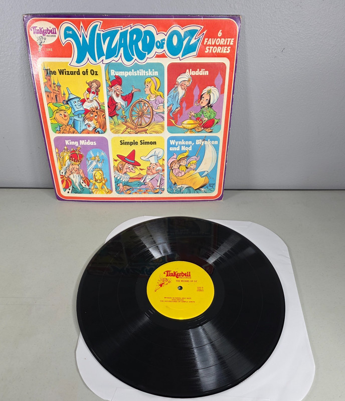 Tinkerbell Records – Wizard of Oz #3305 – Vinyl LP – 6 Favorite Stories – Kids