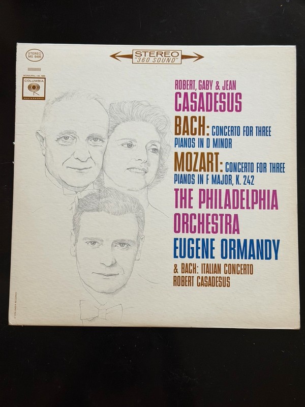 Columbia Masterworks Casadesus Bach/Mozart Piano Concertos LP Vinyl Stereo 12″
