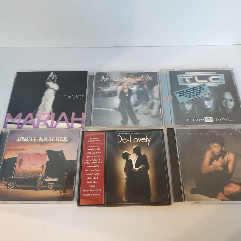 Lot Of 6 Pop Rock Cds Mariah Carey, TLC, Uncle Kracker Anita Baker, Avril Lavign