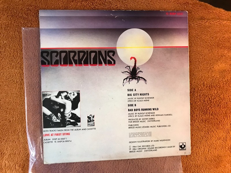Scorpions Big City Nights Bad Boys Running Wild Picture Disc UK 1984 original! gallery