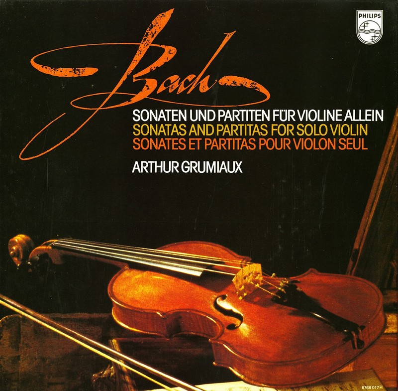 3LP Box BACH Sonatas and Partitas for Violin Solo GRUMIAUX Philips 6768017 NM