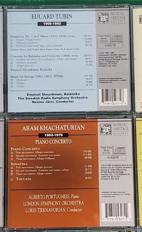 Lot of 10 Classical CD's (9 cases), Brahms, Sibelius, Gliere, Faure, Tubin, more gallery