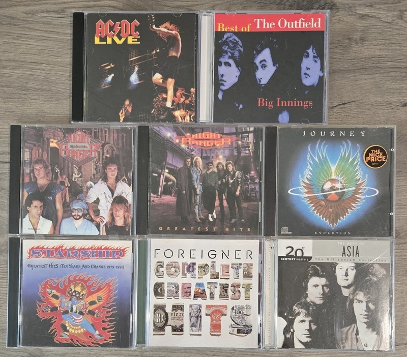 80s Rock 8 CD Lot Night Ranger ACDC The Outfield Starship Foreigner Asia Journey