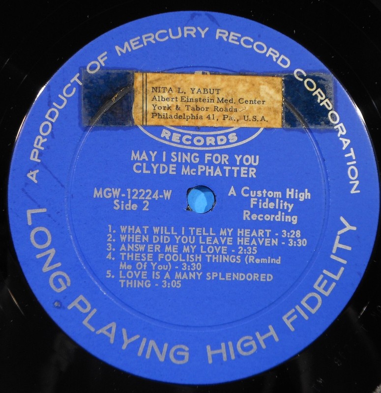 CLYDE MCPHATTER MAY I SING FOR YOU? LP 1962 MONO GREAT CONDITION! VG++/VG!! gallery