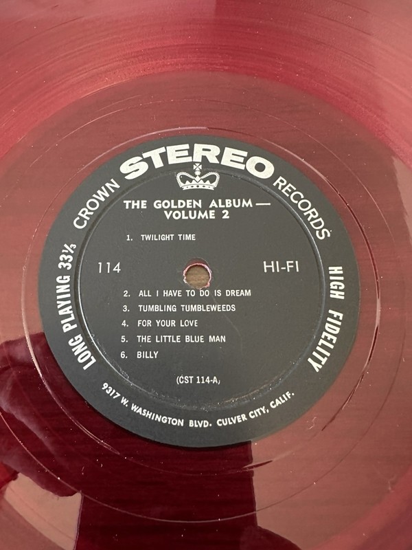 Gold Record Award Album VOLUME 2 1958 CROWN RECORDS CST 112 Red Vinyl RARE gallery