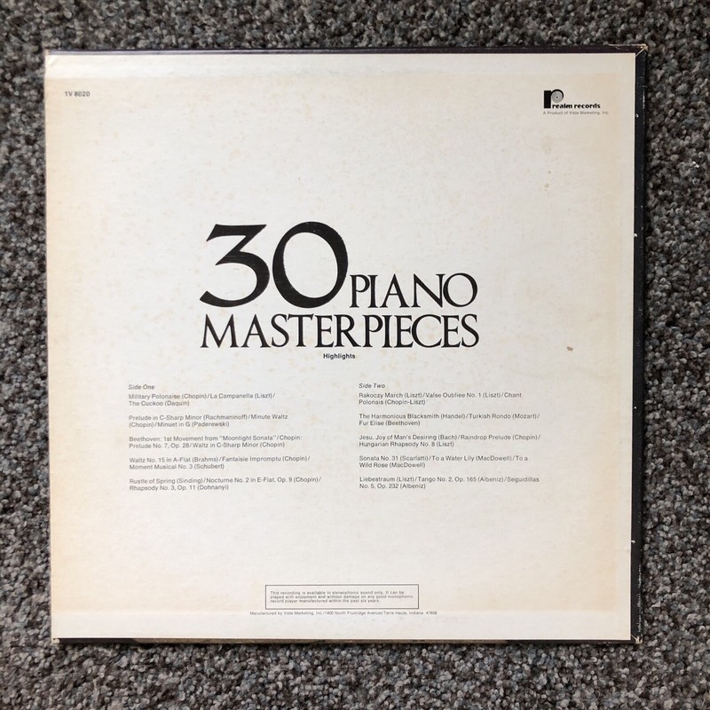 30 Piano Masterpieces Vinyl LP Record Album gallery