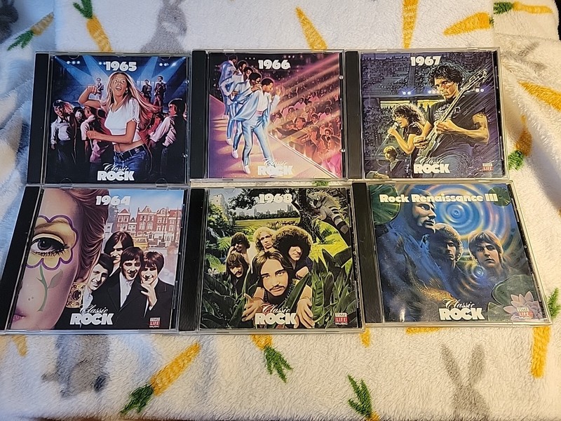 Lot of 6 Time Life Classic Rock 60’s Music CD 1964,65,66,67,68, Renaissance 3