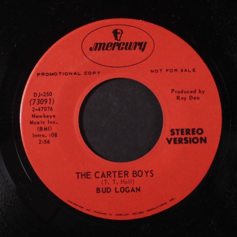 BUD LOGAN: the carter boys / stereo MERCURY 7″ Single 45 RPM