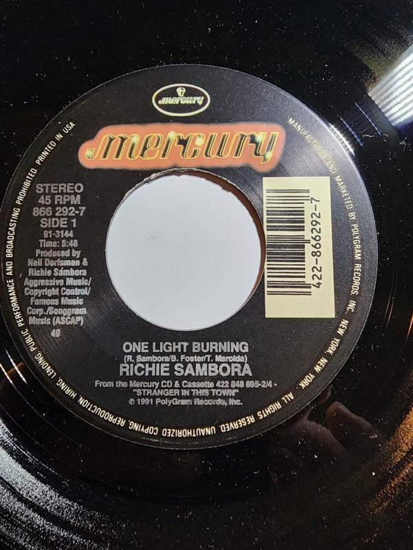RICHIE SAMBORA river of love / one light burning MERCURY VG+/NM F267 gallery