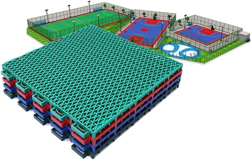 Modular Interlocking Plastic Floor Tiles – 12″ Weatherproof Garden & Sports Floo