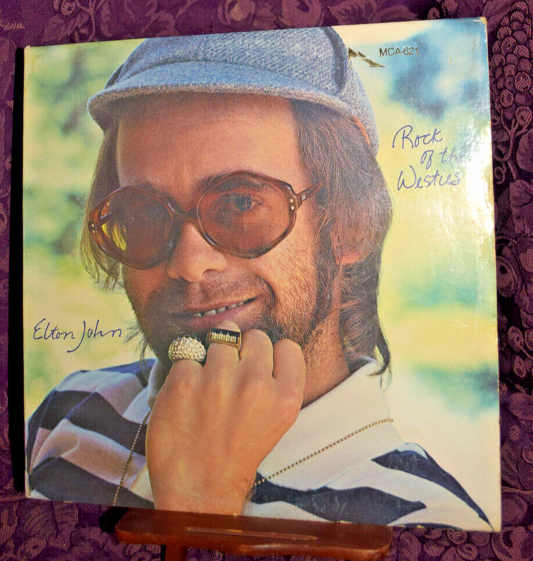 ELTON JOHN Rock Of The Westies MCA 2163 621 lyric sheet insert Gold Stamp Cover