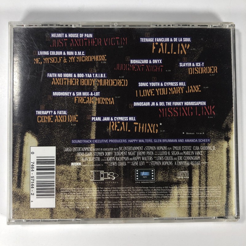 JUDGEMENT NIGHT Soundtrack CD Rap Metal Grunge Mashup Cypress Hill De La Soul + gallery
