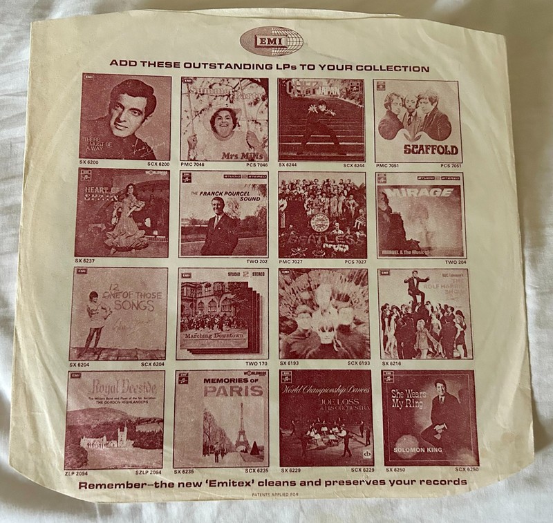 1968/1969 Parlophone/EMI Sepia Advertisement Inner Sleeves gallery