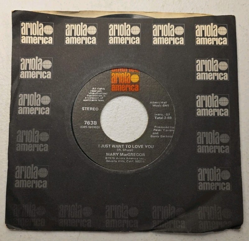 Mary MacGregor – Torn Between Two Lovers /Just Want To Love You -1976 Rock 45