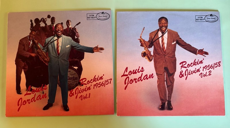 2 LOUIS JORDAN rockin’ & jivin’ Vol 1 & Vol 2 ,1956/57/58 BEAR FAMILY 12″ LP 33