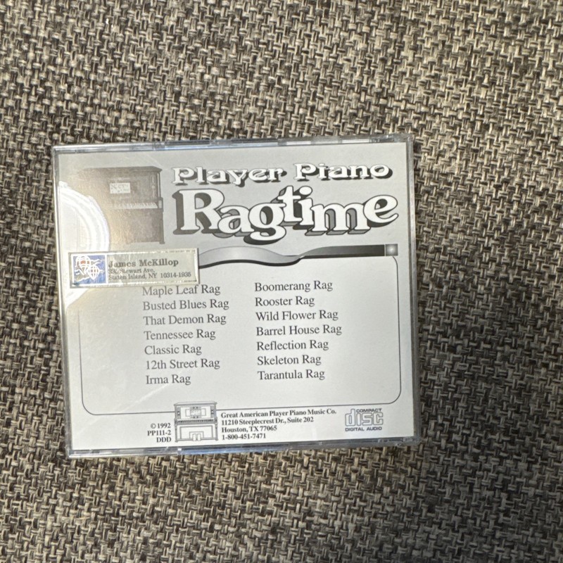 Player Piano Ragtime CD *RARE* 1992 Great American Player Piano Music gallery