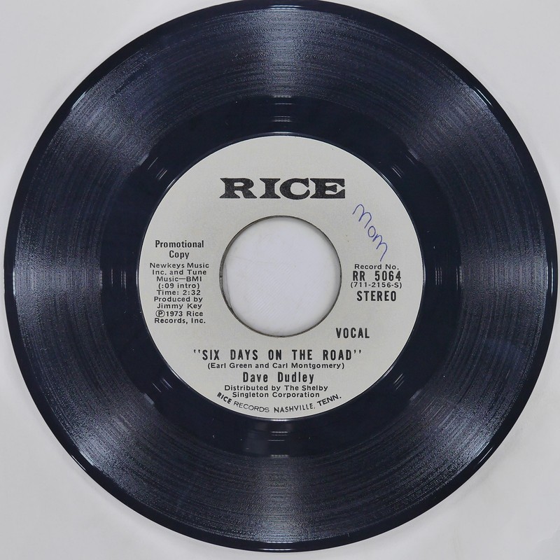DAVE DUDLEY Rollin Rig RICE RR 5064 VG 45 RPM 1973 Country 7" Folk Jukebox gallery