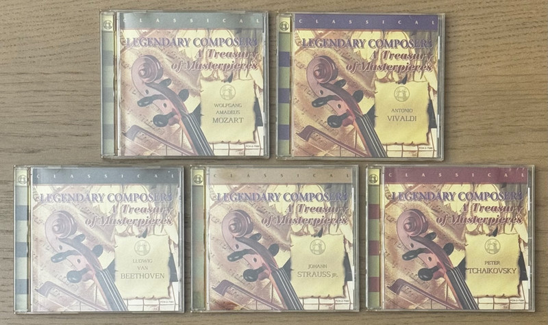 Legendary Composers – A Treasury of Masterpieces LOT of 5 Music CDs
