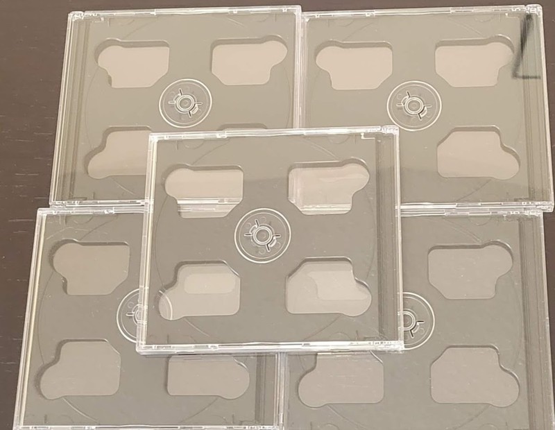 5 Standard Triple (3 Discs Capacity) Clear CD Jewel Case with Black Tray.