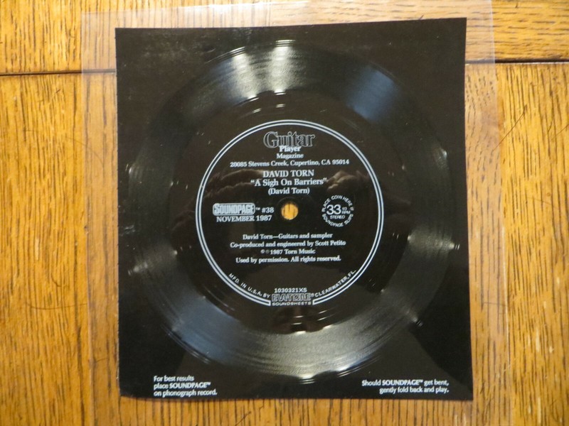 David Torn – A Sigh On Barriers – Nov 1987 – Guitar Player SOUNDPAGE #38 Flexi