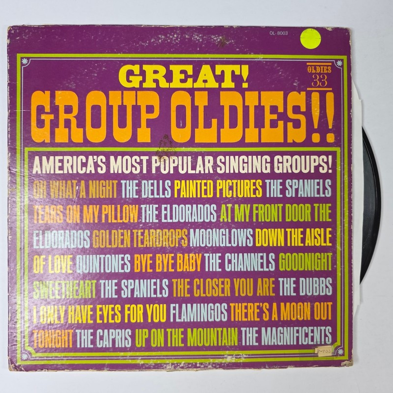 Great! Group Oldies!! LP Record OL-8003 Oldies Doo-Wop R&B Soul 33 RPM