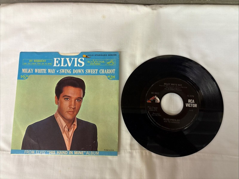 King ELVIS Presley SWING DOWN SWEET CHARIOT / MILKY WHITE WAY 447-0652 WLP M-/EX