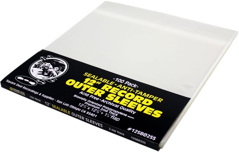 (100) 12” Vinyl Record Outer Sleeves – 2mil Thick SEALABLE Archival Clear BOPP