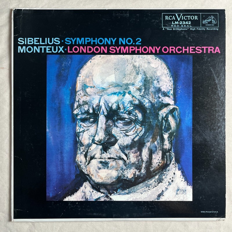 MONTEUX Sibelius: Symphony No. 2 1959 Vinyl LP RCA Victor Red Seal LM-2342 – VG+