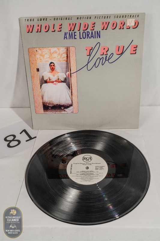 A’me Lorain Whole Wide World 12″ Promo VG+ STERLING True Love OST 1989 WLP