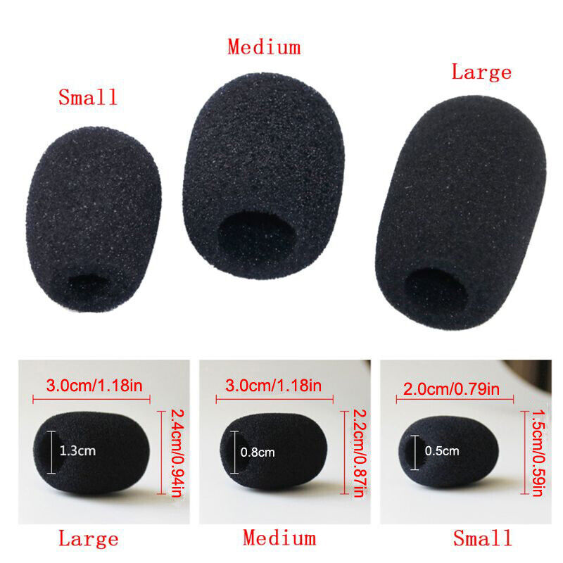 Microphone Sponge Foam Windscreen Cover Headset Foam Cover Cap Mic Cover 10pcs gallery