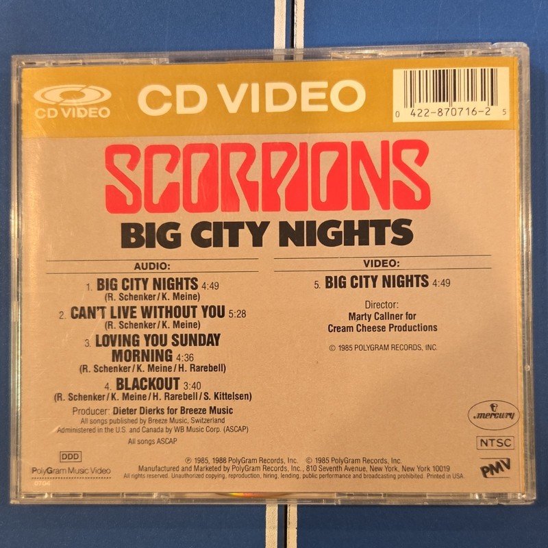 Scorpions - Big City Nights EP VIDEO and CD - 1985 gallery