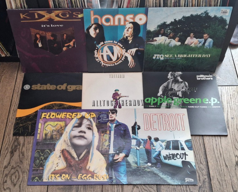 Job Lot – 90s Rock – 10 x 12″ Singles – The Farm, Milltown Brothers, Flowerd Up
