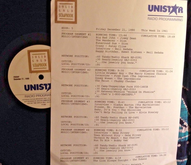 RADIO SHOW 12/21/90 THIS WK 61: JIMMY DEAN, DION, PATSY CLINE,NEIL SEDAKA,TOKENS